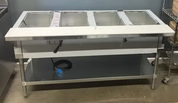 Advance Tabco HF-4E-240 4 exposed well Electric Steam table