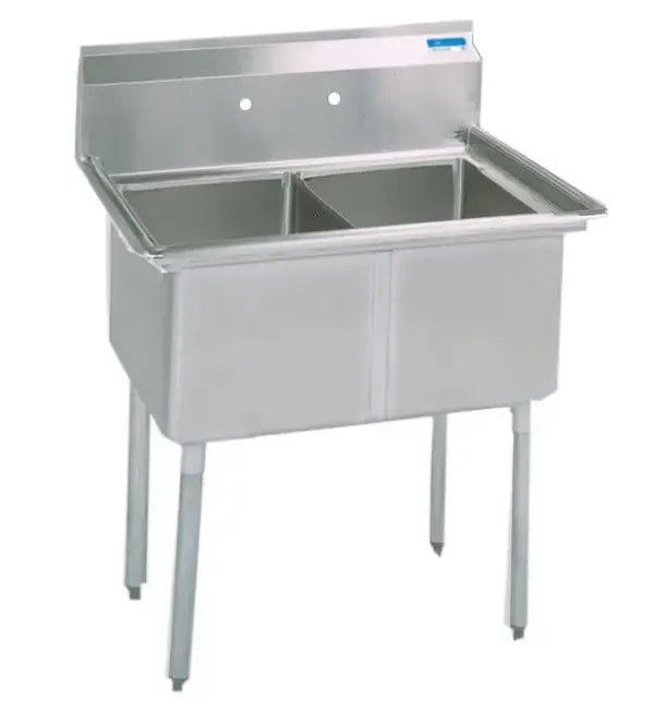 BK Resources BKS-2-18-12 2 compartment stainless steel sink