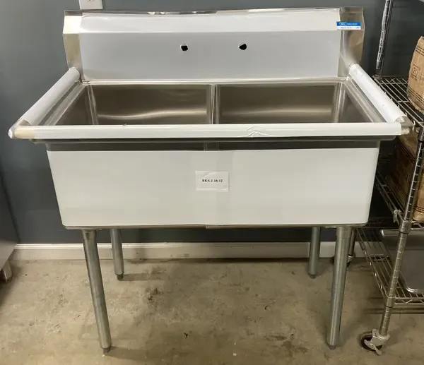 BK Resources BKS-2-18-12 2 compartment stainless steel sink